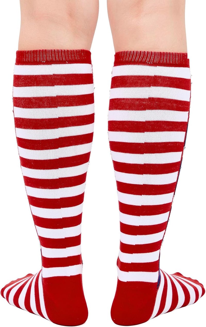 Zando 2 Pairs Knee High Socks for Women Striped Long Tube Athletic Soccer Socks for Casual Outdoor Sport - Image 4